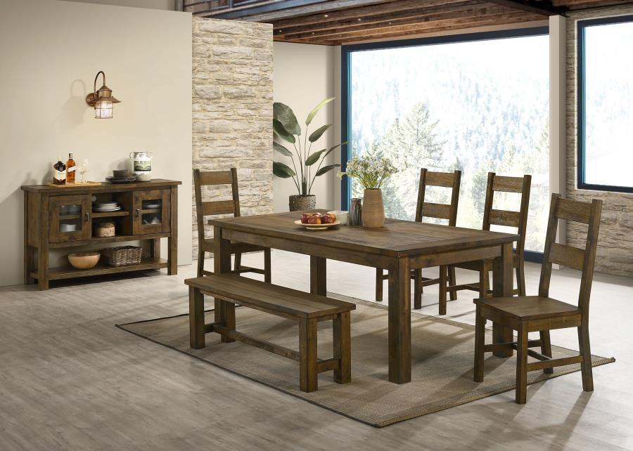 Coleman Rectangular Dining Table Rustic Golden Brown