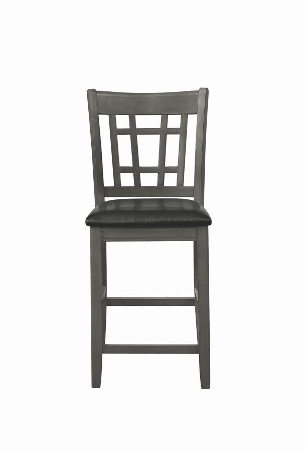 Lavon Upholstered Counter Height Stools Black and Medium Grey (Set of 2)