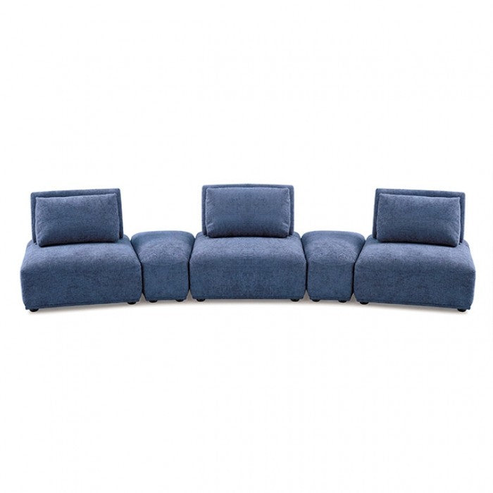 Stavanger 5pc Curved Sectional - Blue