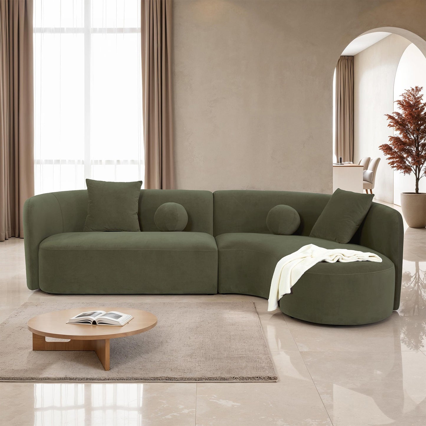 FM61115GR-SECTRevello Olive Green Sectional