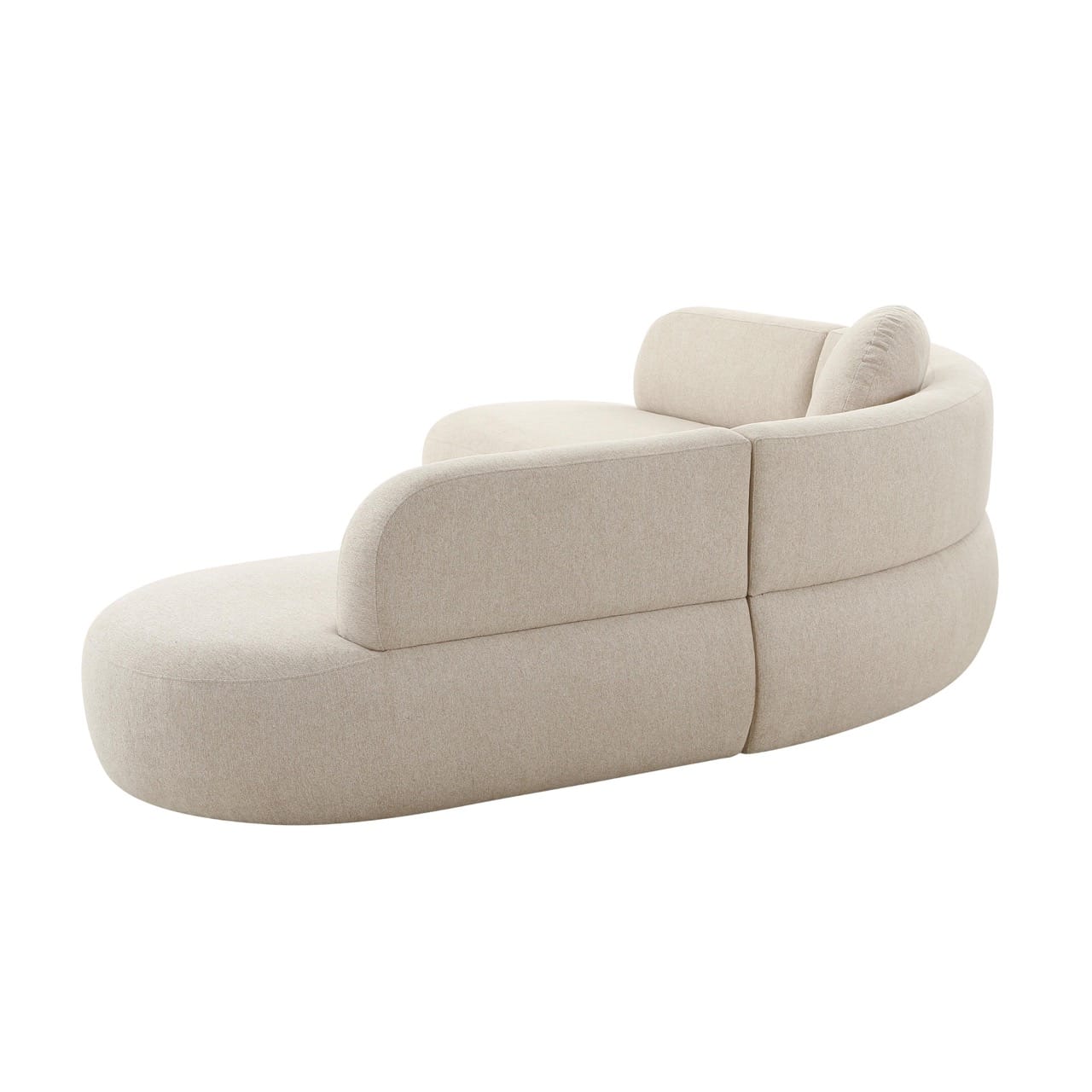 Broohah 3-Piece Upholstered L-Shaped Sectional- Cream