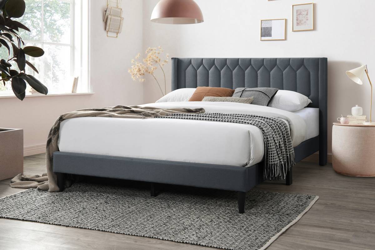 F9652Q Queen Platform Bed -Gray