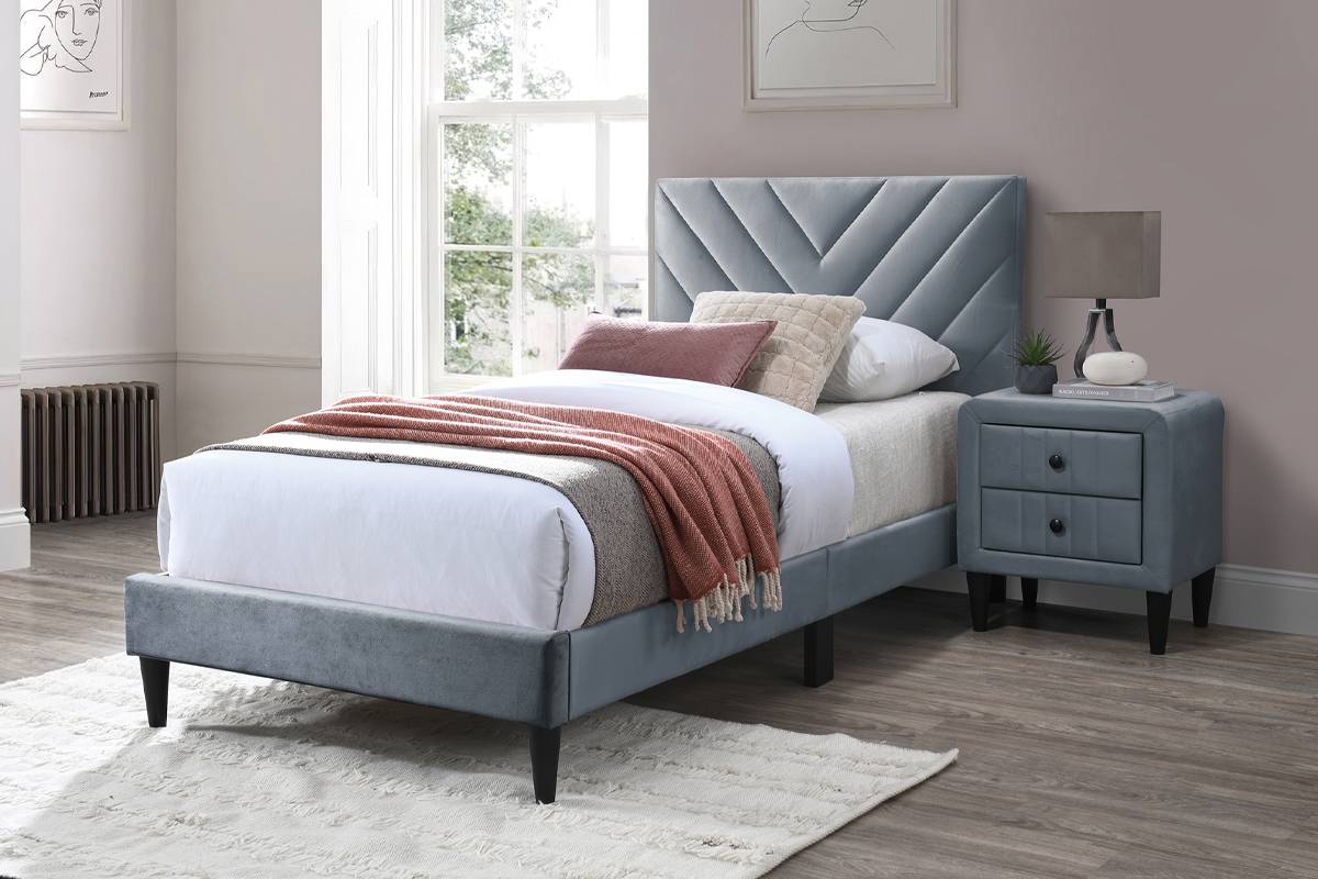 F9631T Twin Platform Bed -Grey
