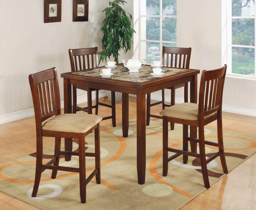 Jardis 5-piece Counter Height Dining Set Red Brown and Tan