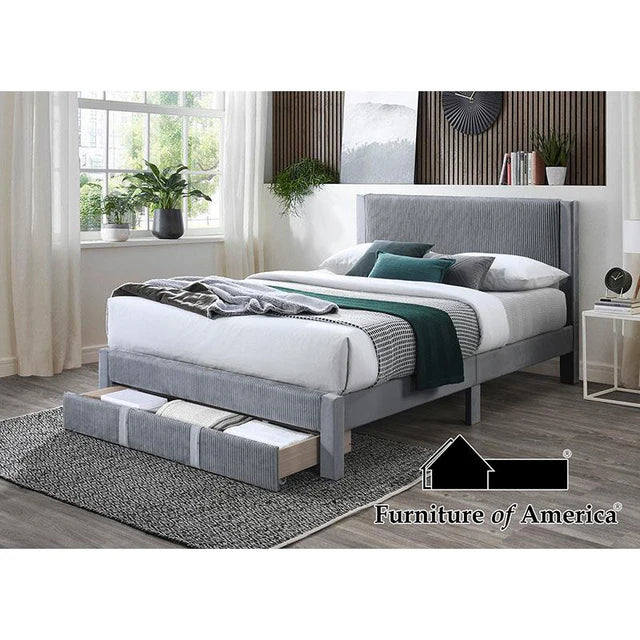 TM7104GY-Q Melba Platform Bed with Drawer