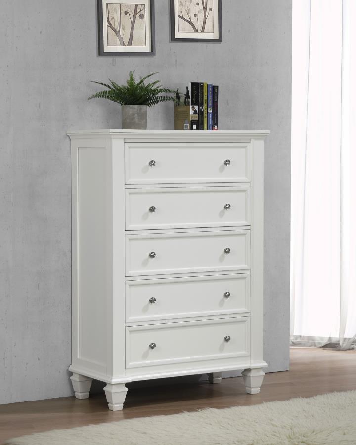 white tallboy dresser Sandy Beach - 5-drawer Chest