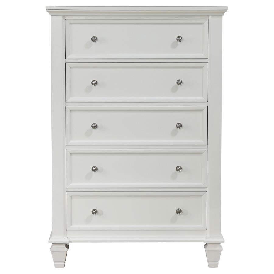 Sandy Beach 5-drawer Rectangular Chest White