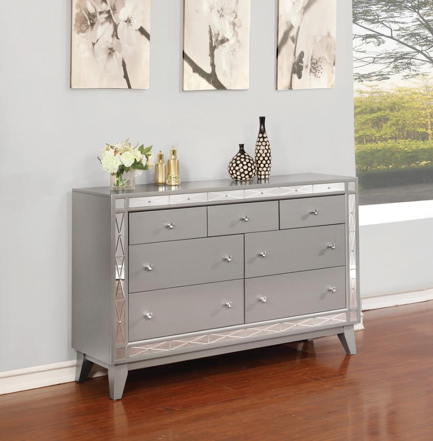 Leighton 7-drawer Dresser Metallic Mercury Leighton 7-drawer Dresser Metallic Mercury