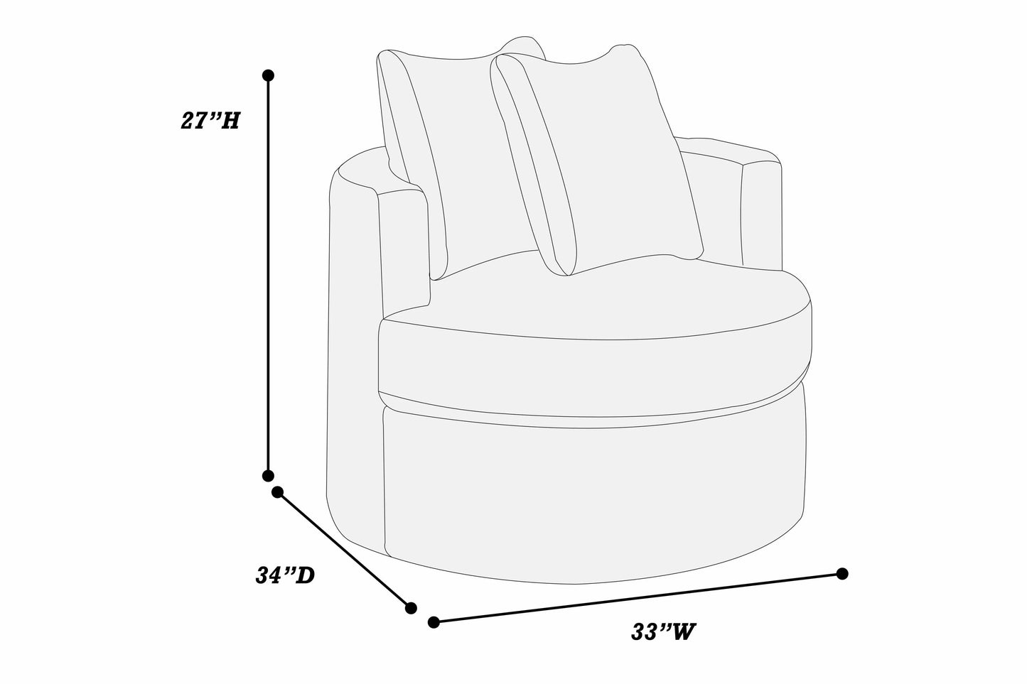 F1942 Barrel Swivel Chair