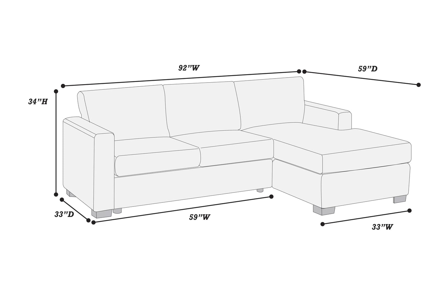 F8326 Belle 92" Sectional Sofa