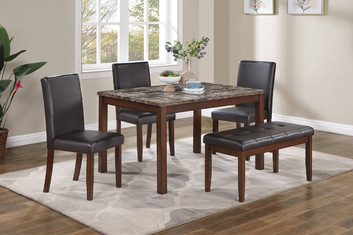 F2614 Zena 5pc Dining set with bench