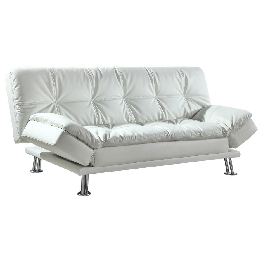 Dilleston Tufted Back Upholstered Sofa Bed - White
