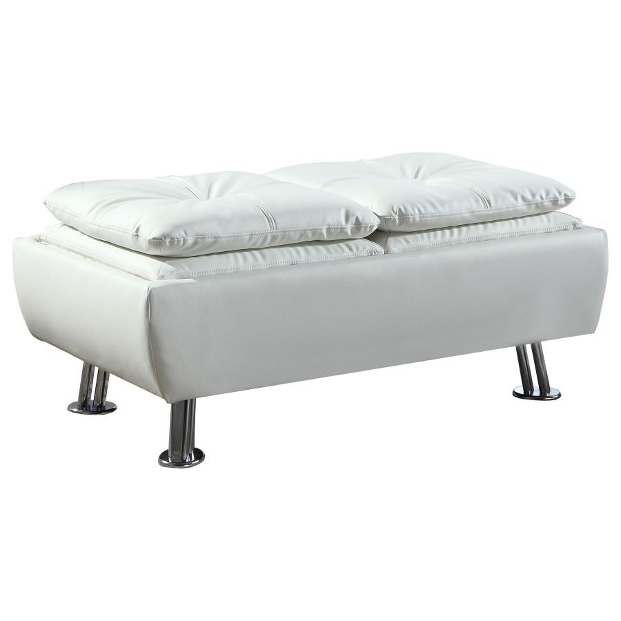 Dilleston Storage Ottoman with Removable Trays - White