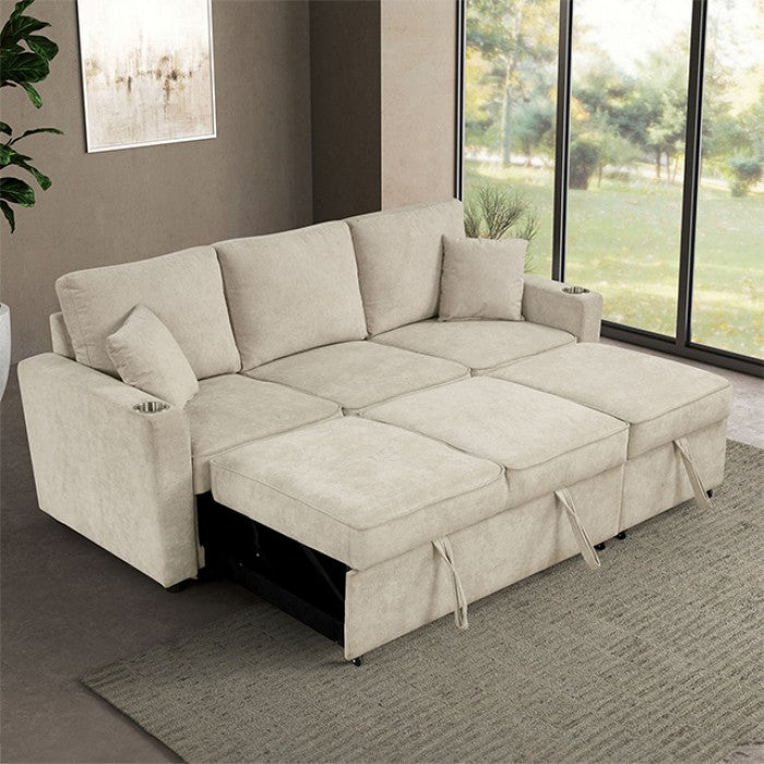 FM6965GY-SF-PK Kendal Sofa Sectional with Pull Out Bed- Grey