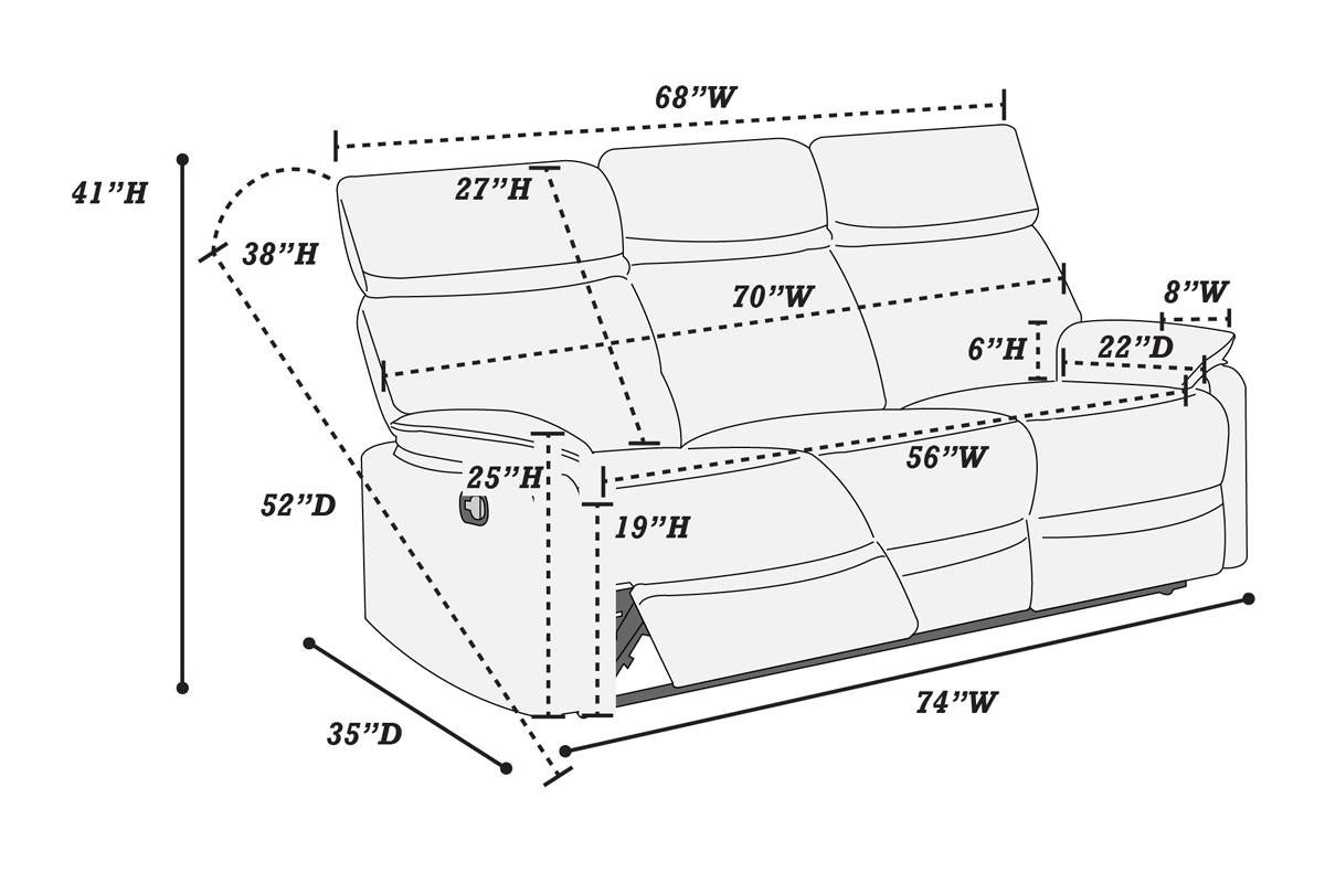 F8773 Gregory Reclining Sofa