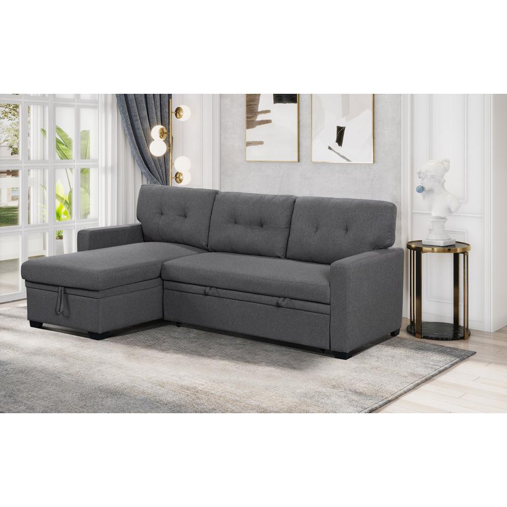 Manhattan Sleeper Sectional with Storage - Grey