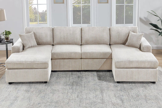 F8408 3-PC Sectional Sofa- Ivory