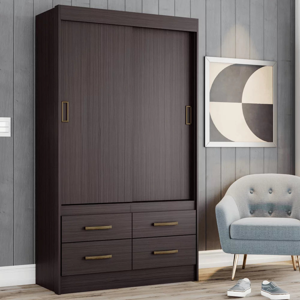 Amalfi Large Wardrobe Closet with Sliding Doors