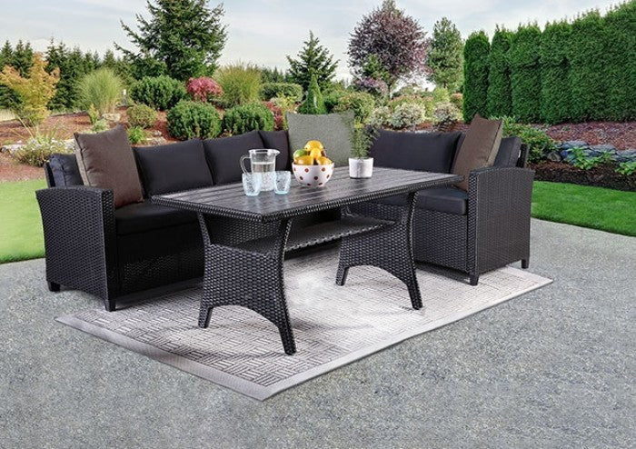 Shonda 3-Pc Outdoor Dining Set -Black