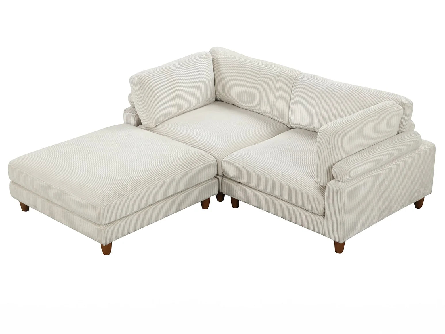 Dagenham 3pc Deep Seating Modular Sectional- Ivory – Caprice Furniture