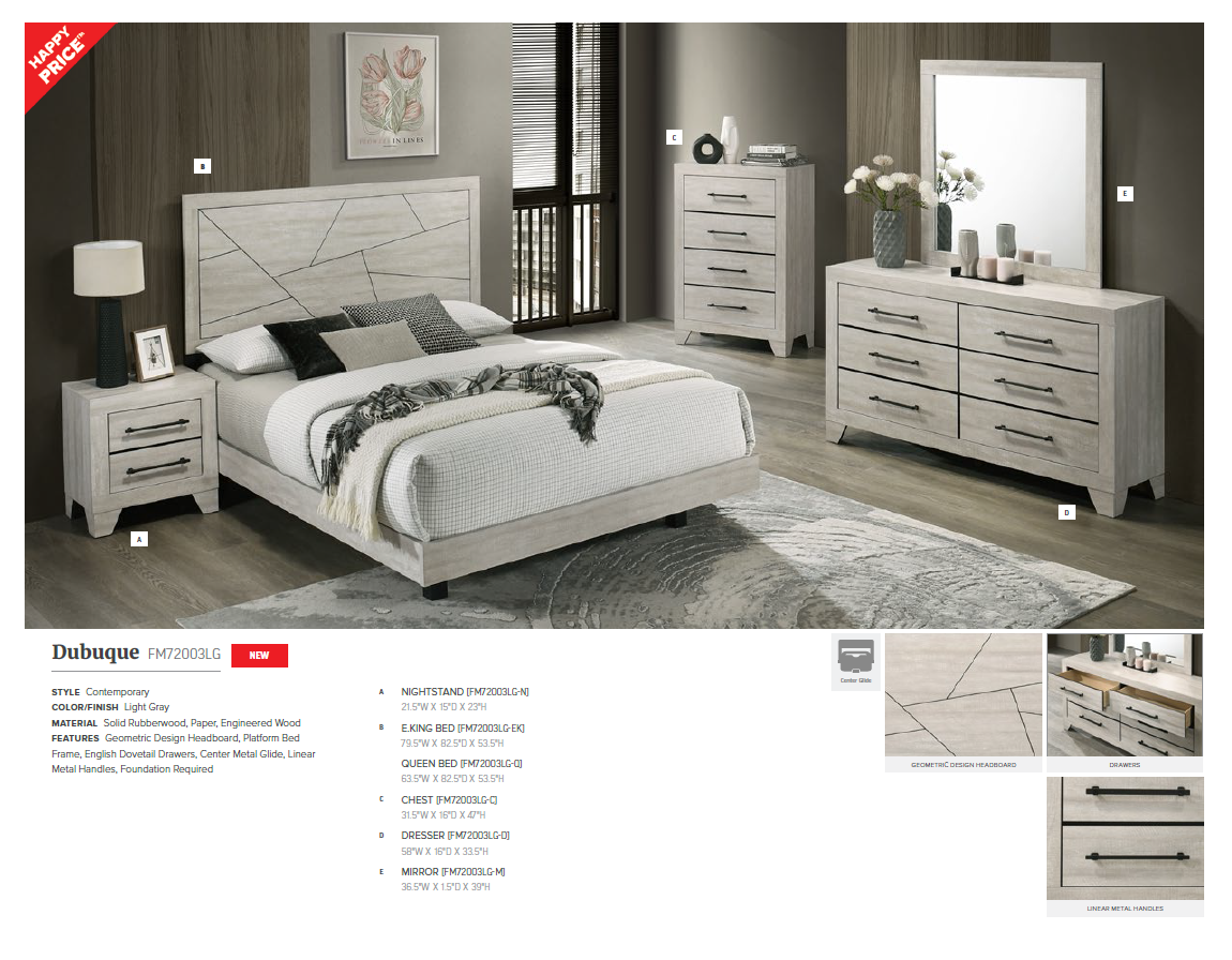 FM72003LG Dubuque Queen Bedroom set