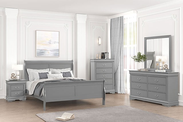 FM7866GY-4PC 4 pc Louis Phillipe gray Queen Bedroom set