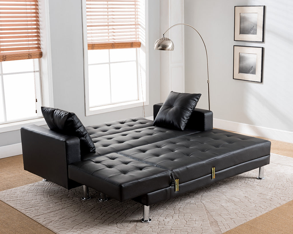 Milton Sectional Sofa Bed - Black