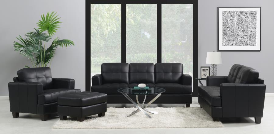 Samuel Upholstered Tufted Loveseat - Black