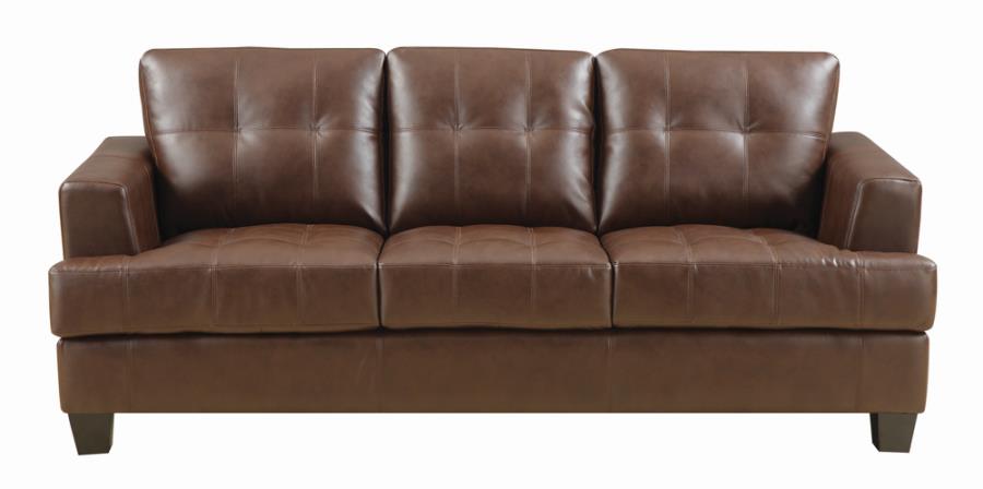 Samuel Tufted Sofa Dark Brown