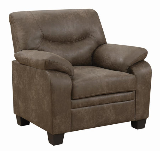 Meagan Pillow Top Arms Upholstered Chair - Brown