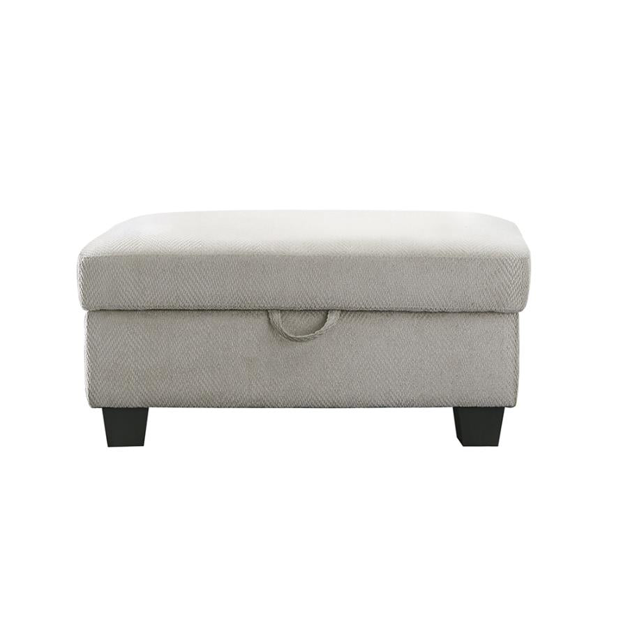 Whitson Upholstered Storage Ottoman - Stone