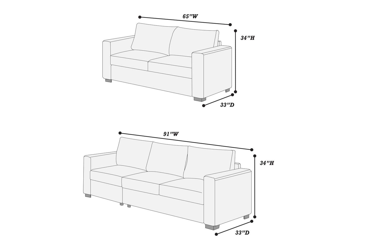 F8462 2 pc Sofa & Loveseat Set