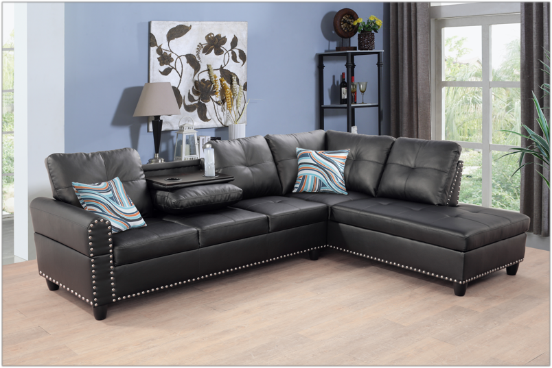 Marco 2-Pc Sectional with Drop Down Console