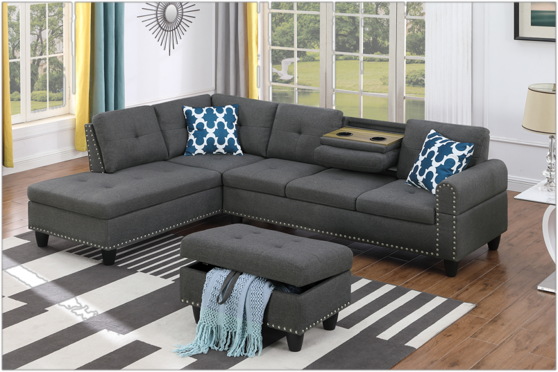 Milan 2-Pc Sectional - Grey
