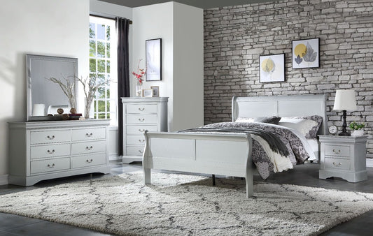 Louis Phillipe Queen 4-PC Bedroom Set -White