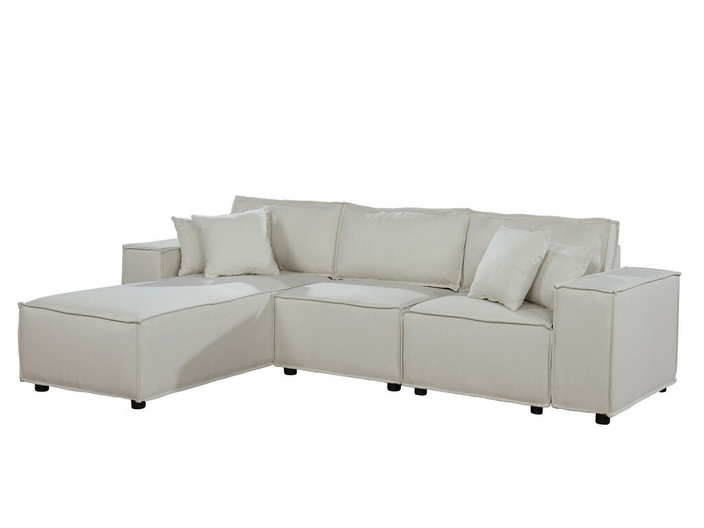 Melrose 104" Sectional with Reversible Chaise in Beige Linen