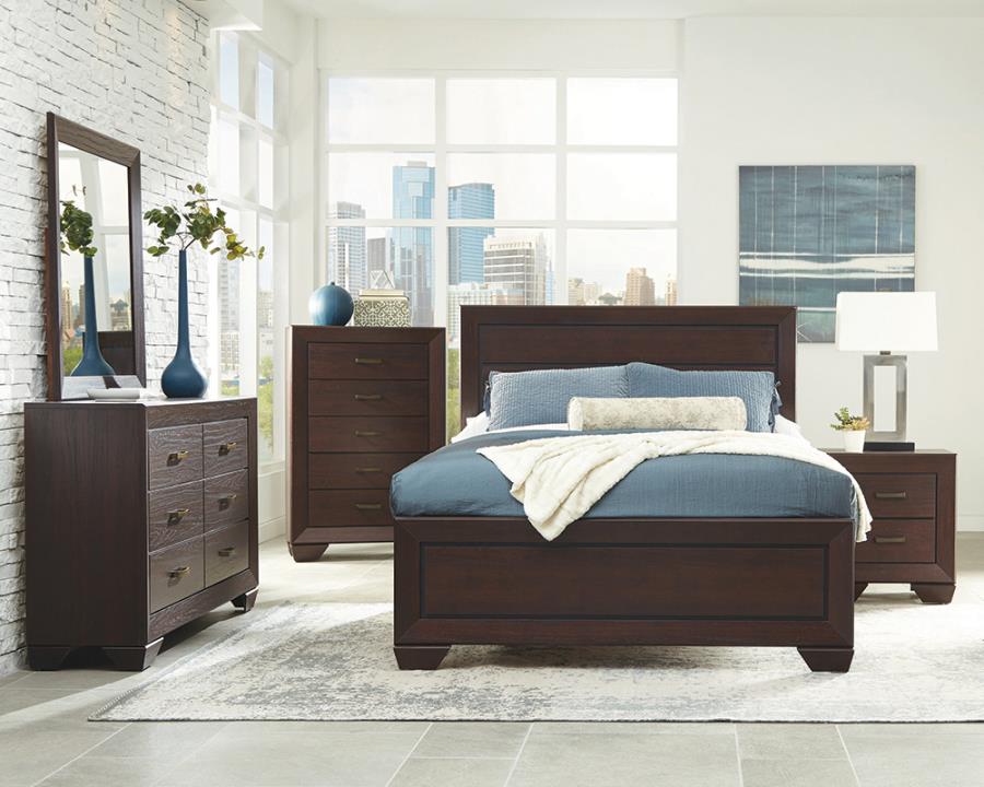 Kauffman Queen 3-PC Bedroom Set - Dark Brown