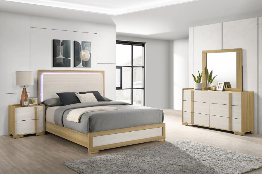 3 piece dresser and nightstand set modern Hyland 3-piece Queen Bedroom Set Natural – Caprice Furniture
