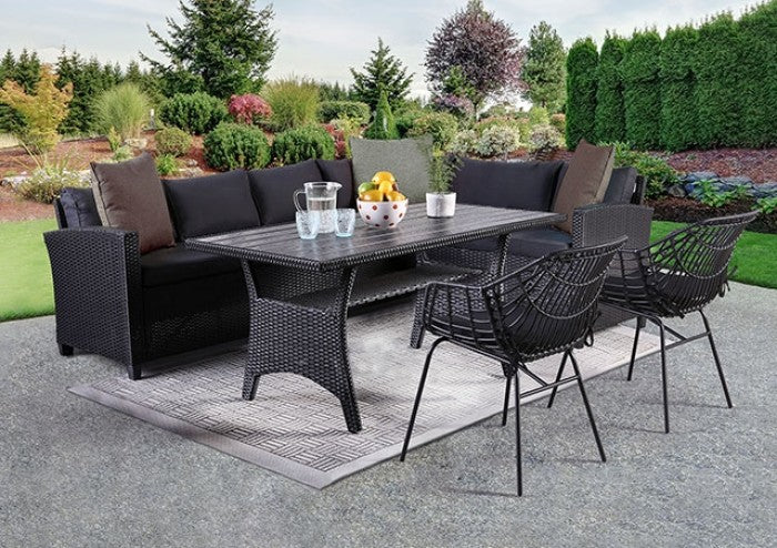 Shonda 5-Pc Outdoor Dining Set -Black
