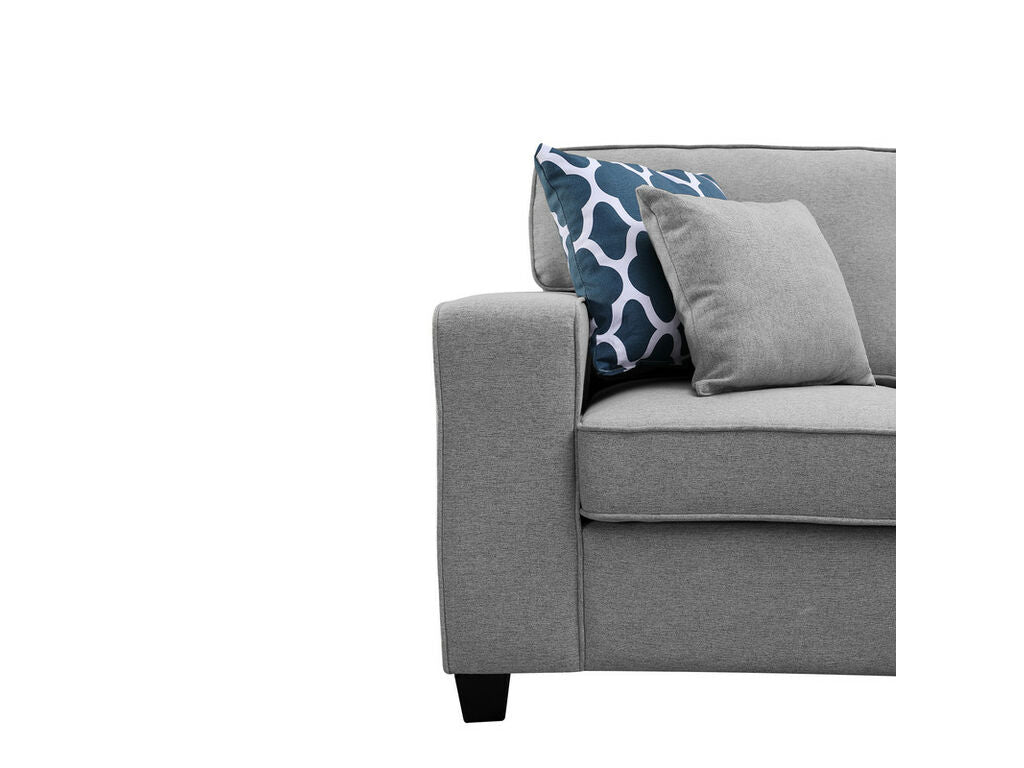 1352-Casanova 124"W Linen 7Pc Modular L-Shape Sectional Sofa with Ottoman