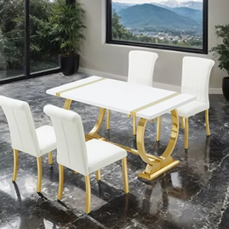 Holstebro 5pc 60" Dining Table Set - White