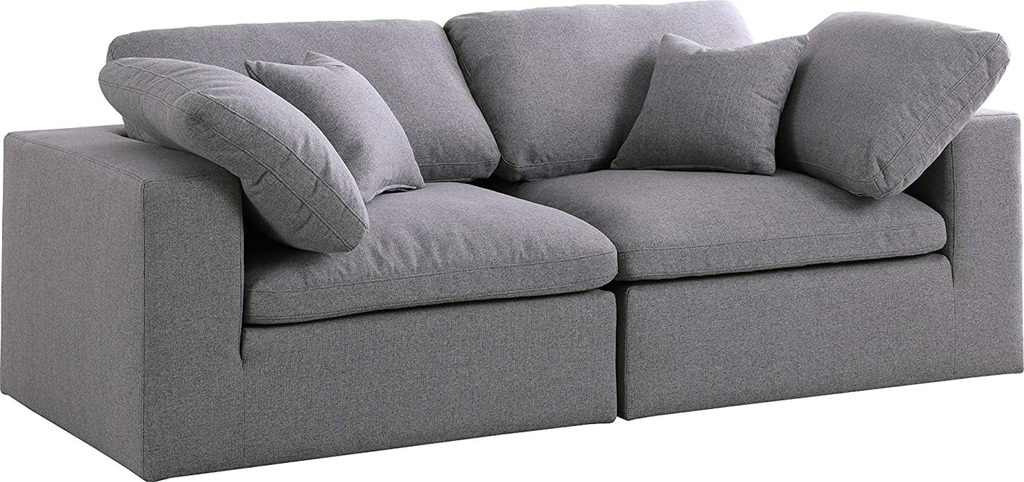 Serene Cloud 2-Piece Grey Sofa
