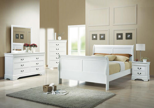Louis Philippe II 4-Pc Queen Bedroom Set - White