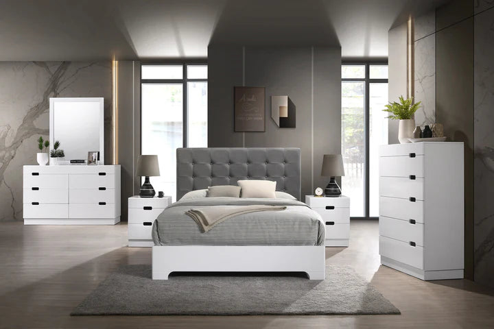 Vista 4pc Queen Bedroom set -Glossy White