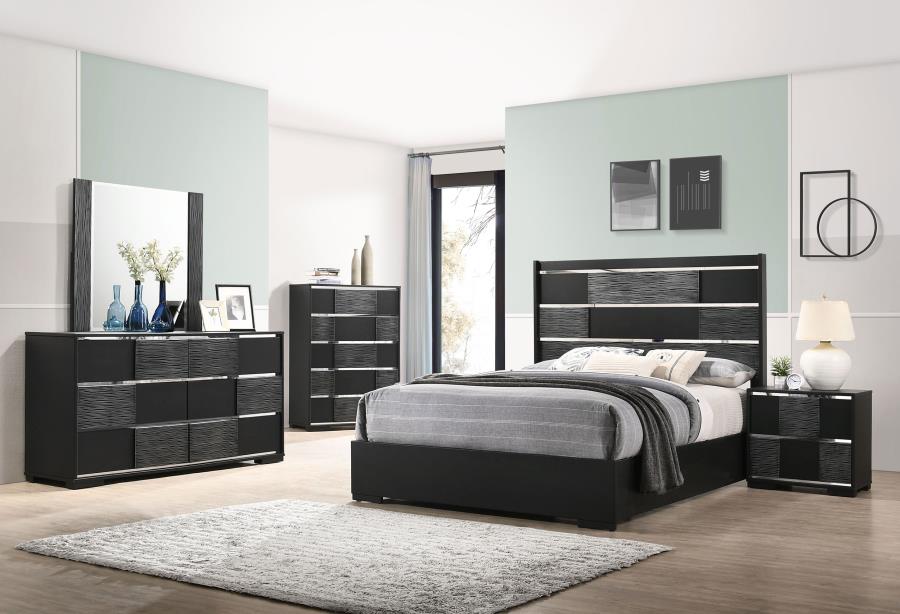 Blacktoft Panel Bedroom Set Black Queen / Set of 4 Blacktoft Panel Bedroom Set Black Queen / Set of 4