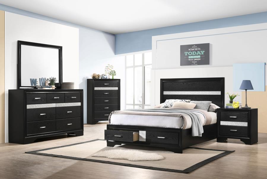Miranda 4pc Full Bedroom set with Storage Bed
