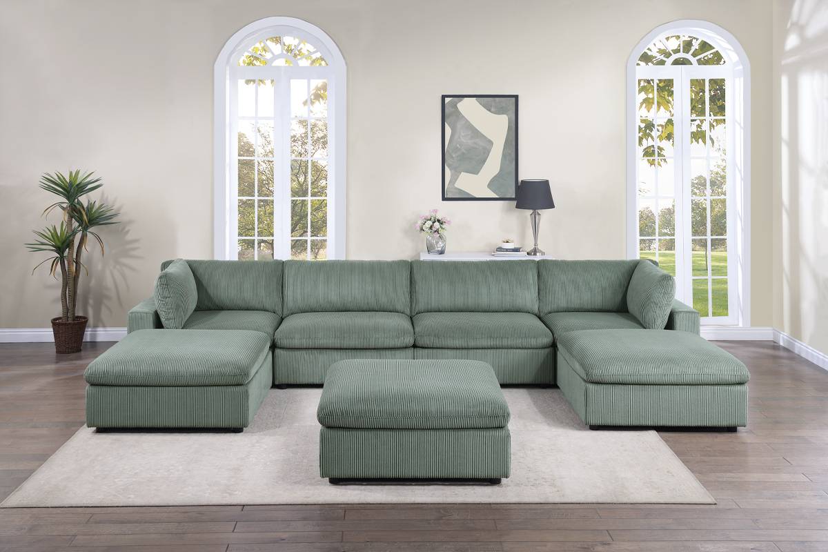 Amalfi 6pc Cloud Sectional -Sage
