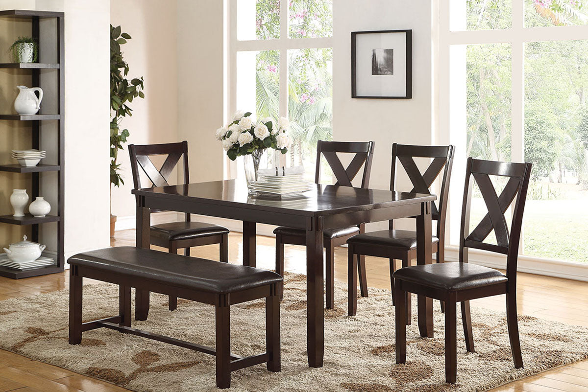 Rex 6-PC Dining Set - Brown
