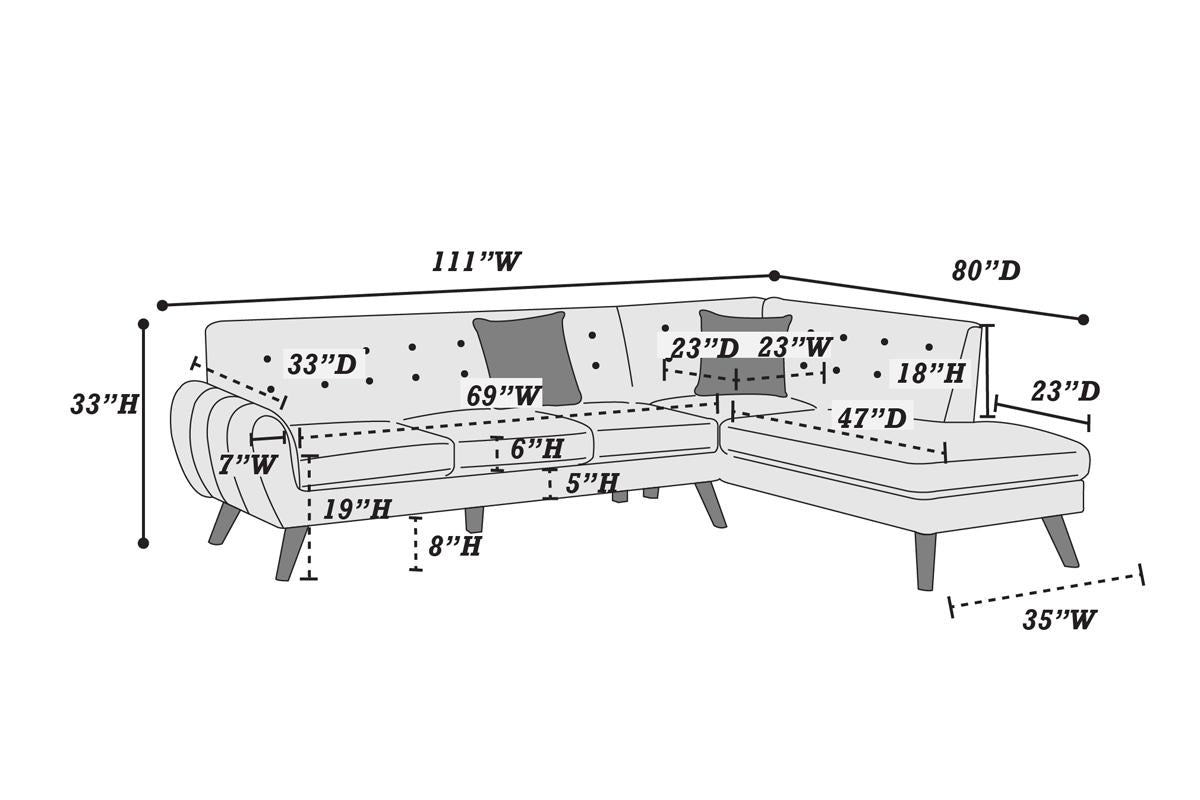 F6954 Judy 2-PC Sectional - Charcoal