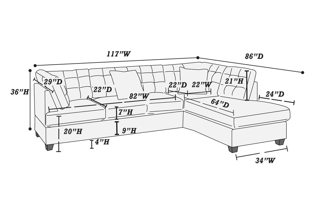 F7139 Dalton 2 pc Sectional - Charcoal